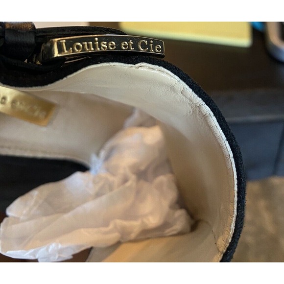 LOUISE et CIE Olivia Black Peep-Toe Suede High Heeled Booties Zip Ankle Size 8 - Picture 8 of 8